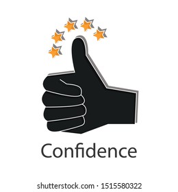 Confidence icon concept on white background. Business resilience idea creative design. Flat vector illustration use for your project.