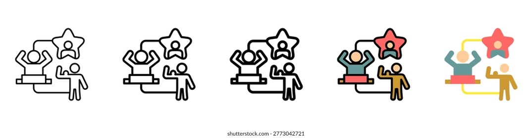 Confidence Icon With Differences and Colors Style Illustration