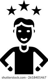 Confidence Icon Glyph Vector Illustration