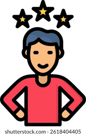 Confidence Icon Lineal Color Vector Illustration