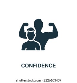 Confidence icon. Monochrome simple Life Skills icon for templates, web design and infographics - Shutterstock ID 2226103437