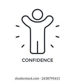 Confidence Icon Outline Style. Vector Illustration For Graphic Design