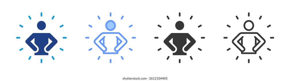 Confidence icon set multiple style collection