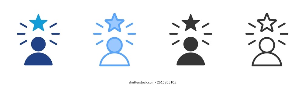 Confidence icon set multiple style collection