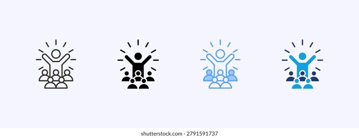 Confidence Icon Set Multiple Style Collection Vector Illustration