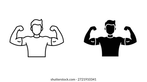 Confidence icon set. Confidence vector symbol in black filled and outlined style.