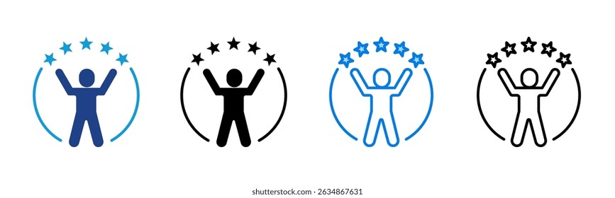 Confidence icon sheet multiple style collection