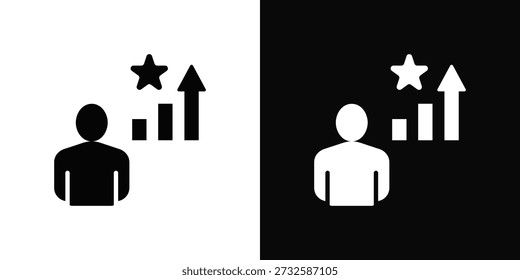 Confidence Icon White And Black Background Style