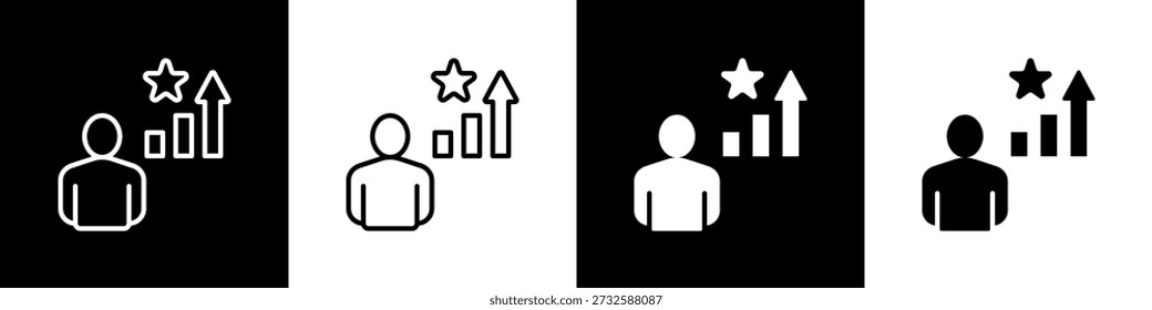 Icono de confianza de estilo de fondo blanco y negro