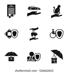 Confidence icons set. Simple illustration of 9 confidence vector icons for web