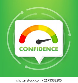 Confidence indicator for concept design. Business concept vector illustration.