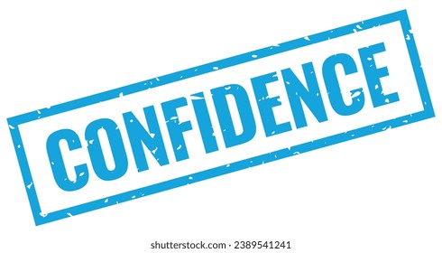 Confidence ink grunge stamp isolated on white background, abstract business seal