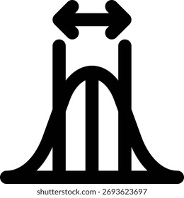 Ícone De Intervalo De Confiança, Estatísticas, Contorno Da Curva