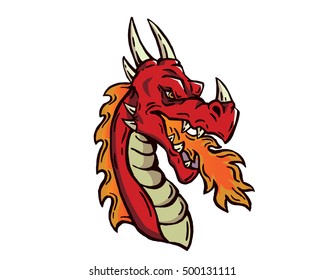 Confidence Leadership Animal Head Logo - Dragon Character