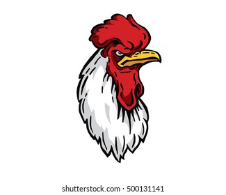 Confidence Leadership Animal Head Logo - Rooster Character