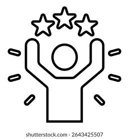 Confidence line icon design. Confidence thin black outline symbol vector illustration. editable stroke icon on transparent background.