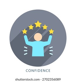 Ícone de Ilustração Confidence Mini. Use Para Conceitos Modernos, Impressão, Ui, Kit Ux, Desenvolvimento De Web E Aplicativos. Vetor Relacionado Ao Financiamento De Negócios, Gestão E Muito Mais