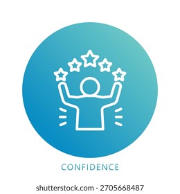 Ícone de Ilustração Confidence Mini. Use Para Conceitos Modernos, Impressão, Ui, Kit Ux, Desenvolvimento De Web E Aplicativos. Vetor Relacionado Ao Financiamento De Negócios, Gestão E Muito Mais