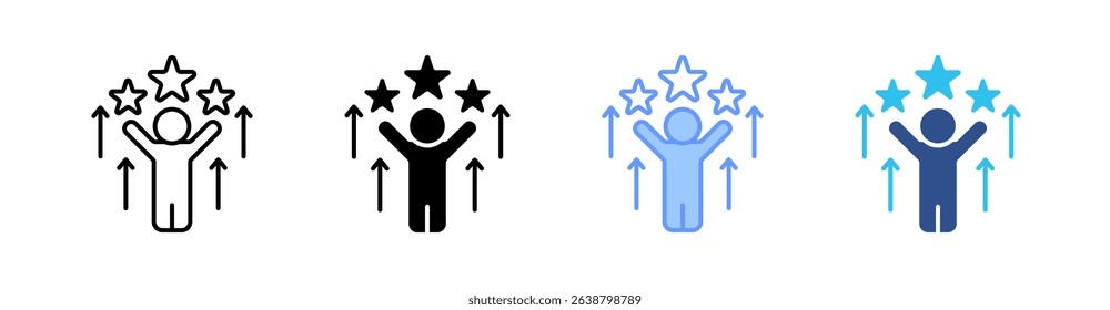 Confidence Multi Style Icon Set Vector