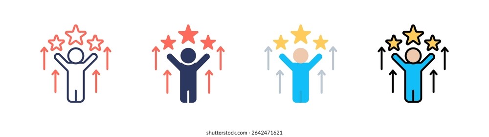 Confidence Multi Style Icon Set Vector