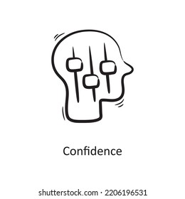Confidence Outline Icon Design illustration. Project Management Symbol on White background EPS 10 File