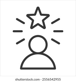 Confidence Outline Icon Vector Illustration