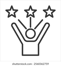 Confidence Outline Icon Vector Illustration