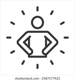 Confidence Outline Icon Vector Illustration