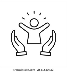 Confidence Outline Icon Vector Illustration