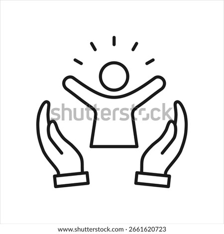 Confidence Outline Icon Vector Illustration