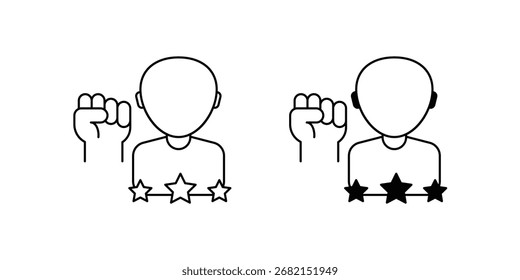 Ícone de conjunto de confiança com ilustração de estoque de vetor de fundo branco