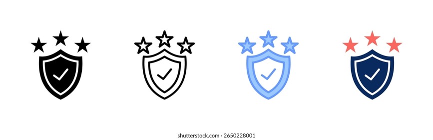 Coleção de vários estilos da folha de ícone do Confidence Shield