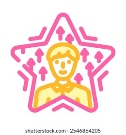 confidence success life color icon vector. confidence success life sign. isolated symbol illustration