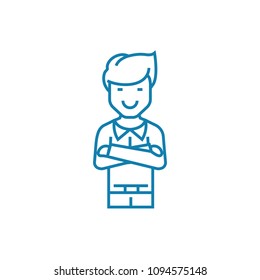 Confidence in success linear icon concept. Confidence in success line vector sign, symbol, illustration.