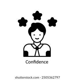 Confidence vector filled outline Icon Design illustration. Graphic Design Symbol on White background EPS 10 File