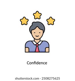 Confidence vector filled outline Icon Design illustration. Graphic Design Symbol on White background EPS 10 File