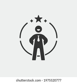 Confidence vector icon illustration sign