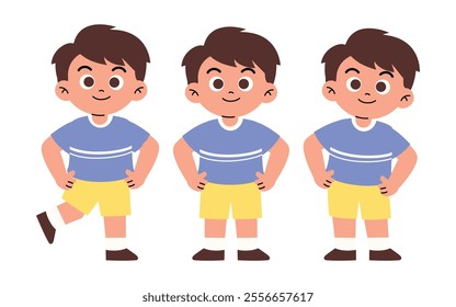 Confident Boy Kids with Confidence Gesture	