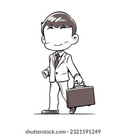 A confident businessman holding a briefcase