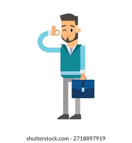 Empresário confiante apontando para si mesmo ilustração vetorial