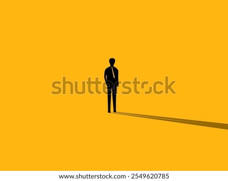 Confident businessman standing on an empty space. vector