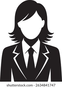 Confident Businesswoman with Arms Crossed Black and White Silhouette