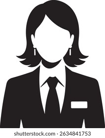 Confident Businesswoman with Arms Crossed Black and White Silhouette