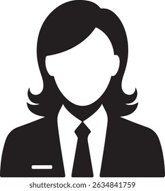 Confident Businesswoman with Arms Crossed Black and White Silhouette