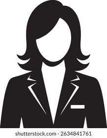 Confident Businesswoman with Arms Crossed Black and White Silhouette