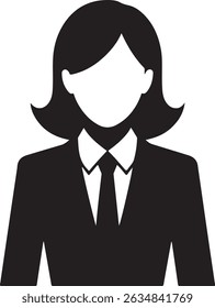 Confident Businesswoman with Arms Crossed Black and White Silhouette