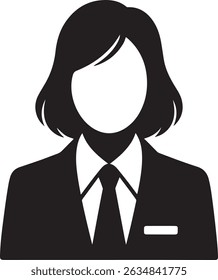 Confident Businesswoman with Arms Crossed Black and White Silhouette