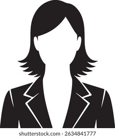 Confident Businesswoman with Arms Crossed Black and White Silhouette