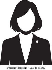 Confident Businesswoman with Arms Crossed Black and White Silhouette