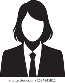 Confident Businesswoman with Arms Crossed Black and White Silhouette